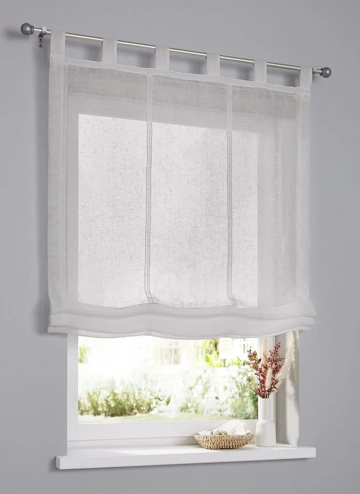 KUTTI Raffrollo Brondby Grau Taupe Halbtransparent Polyester Schlaufen