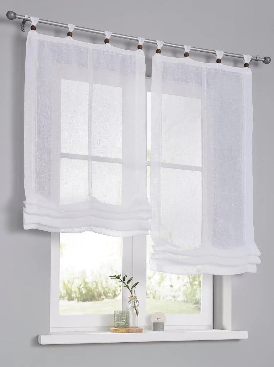 Raffrollo HEINE HOME Gr. 4 Weiß-Braun 100x140 cm