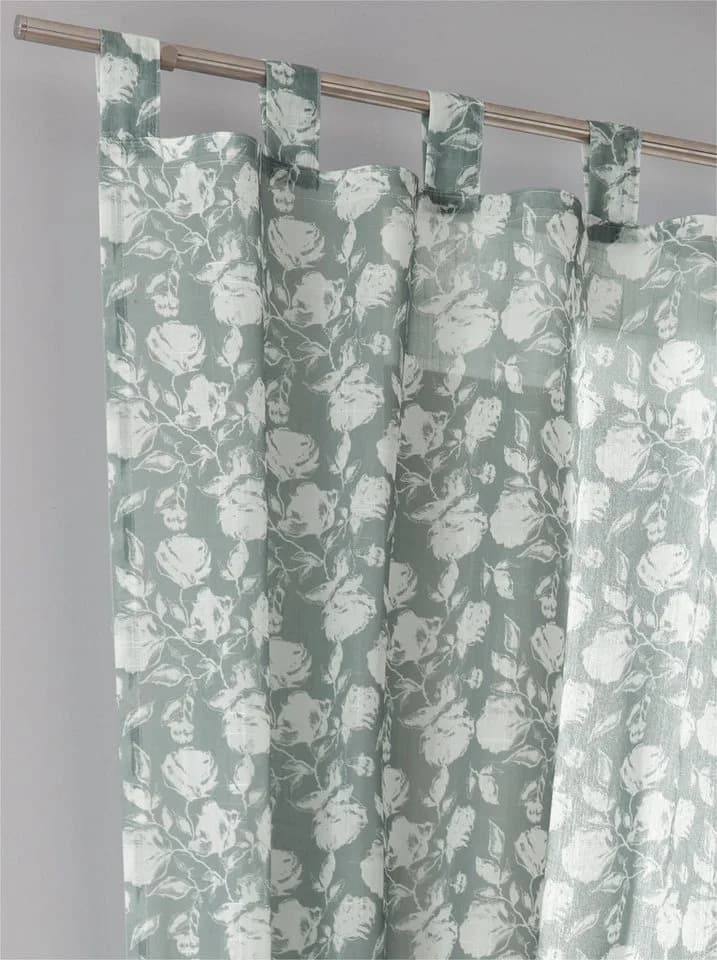 HEINE HOME Gardine salbei-weiß 135x145cm Rosen-Dessin - Bild 4