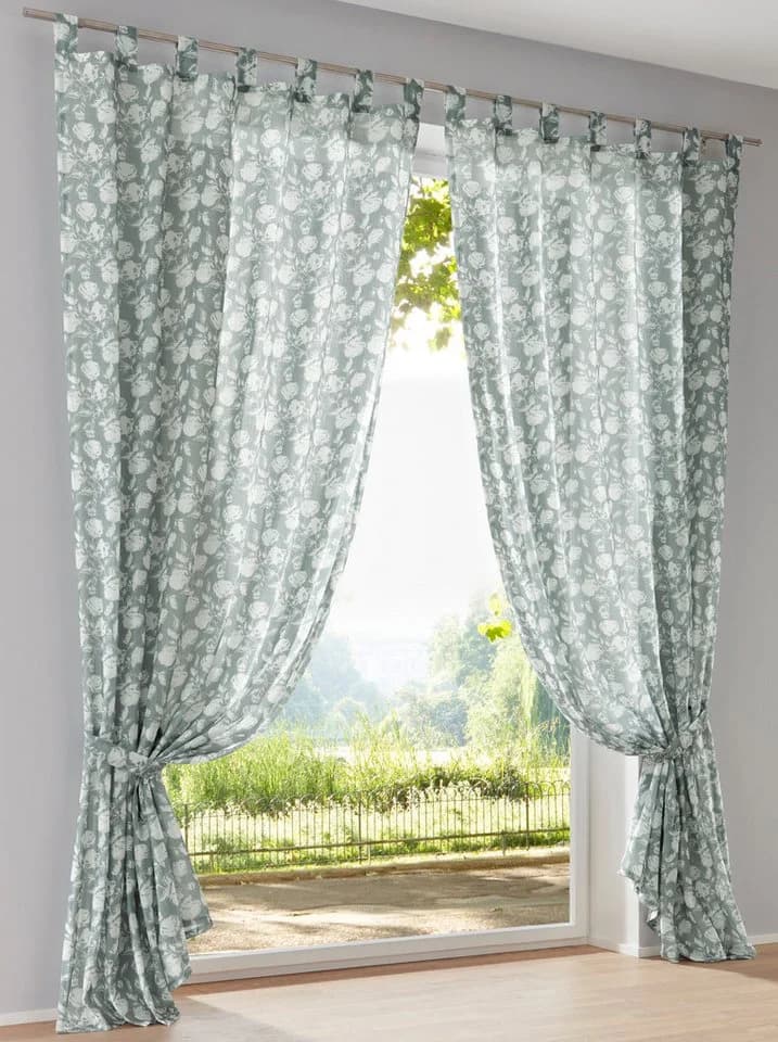 HEINE HOME Gardine salbei-weiß 135x145cm Rosen-Dessin - Bild 5