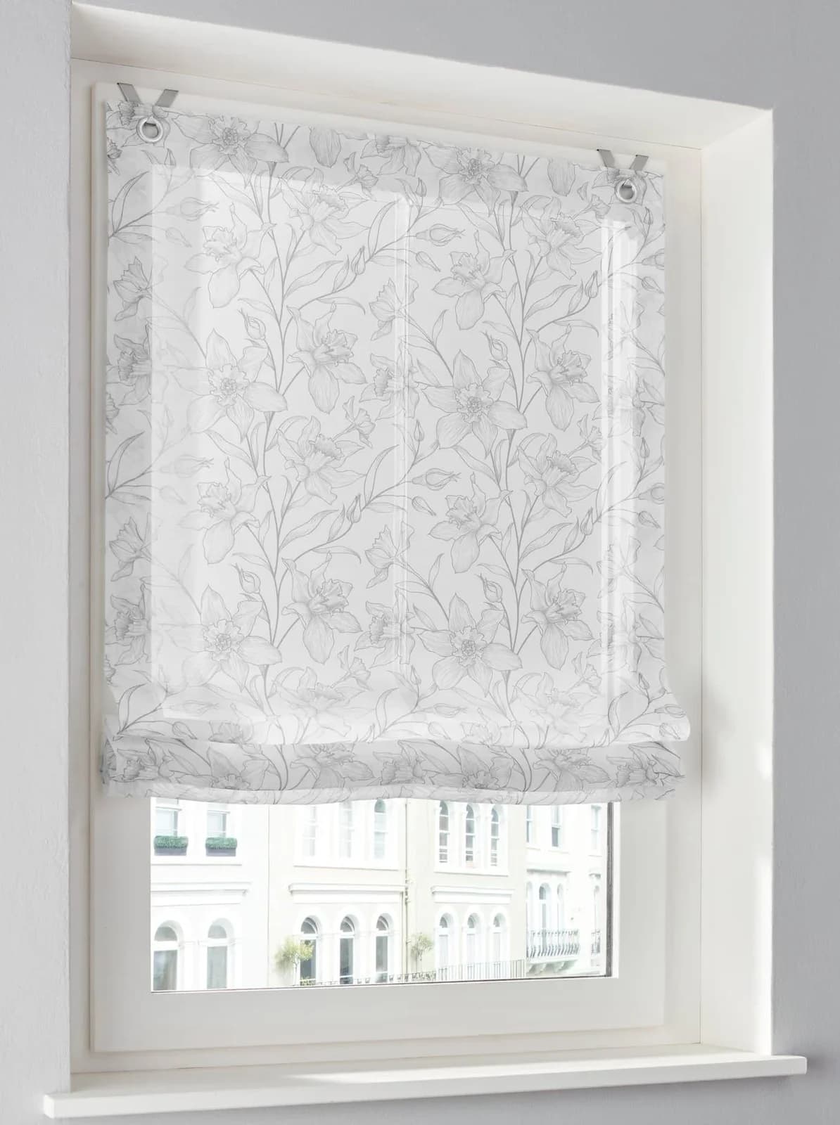 HEINE HOME Raffrollo Weiß-Grau Halbtransparent