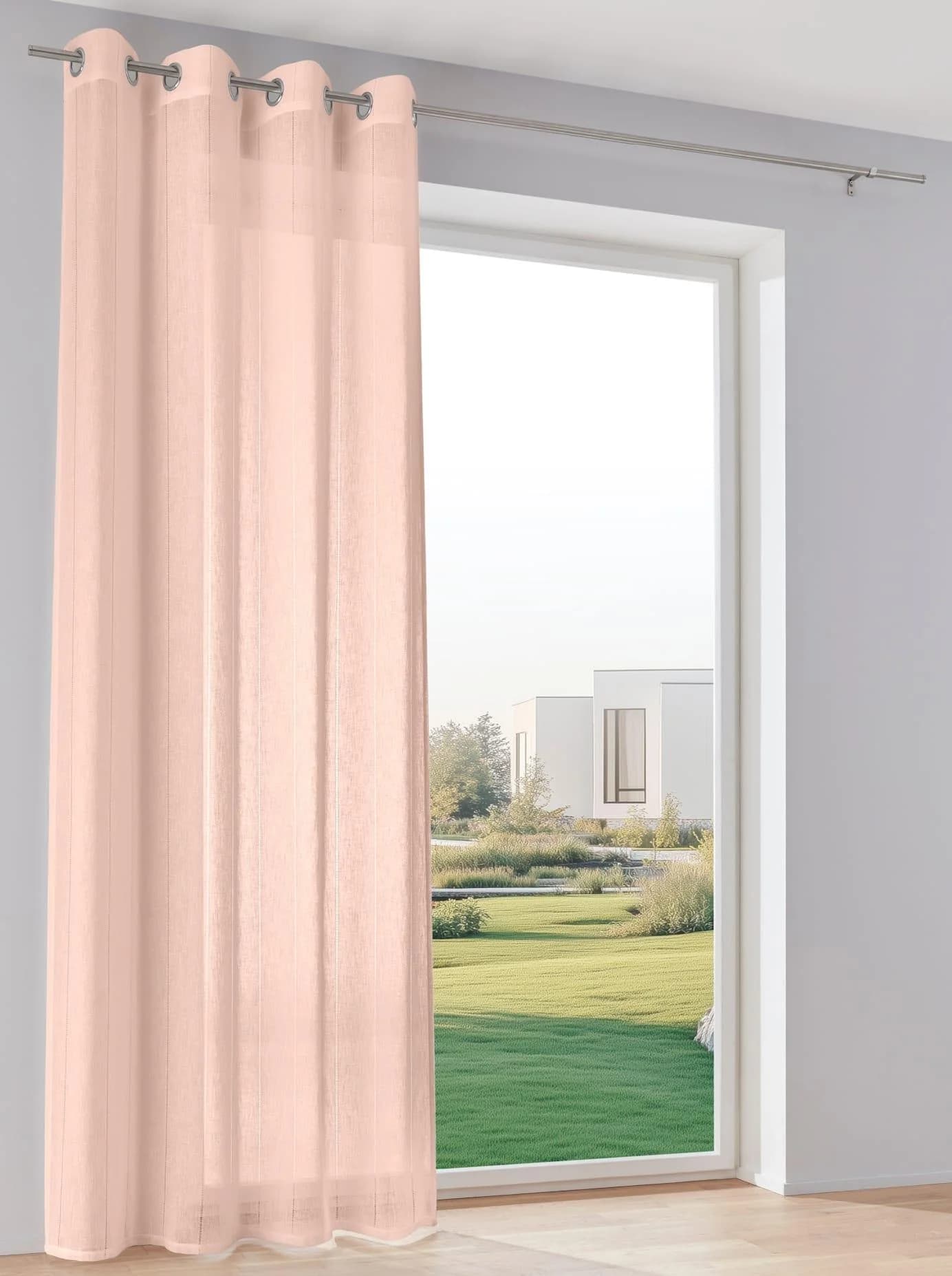HEINE HOME Gardine Lachs Polyester Halbtransparent