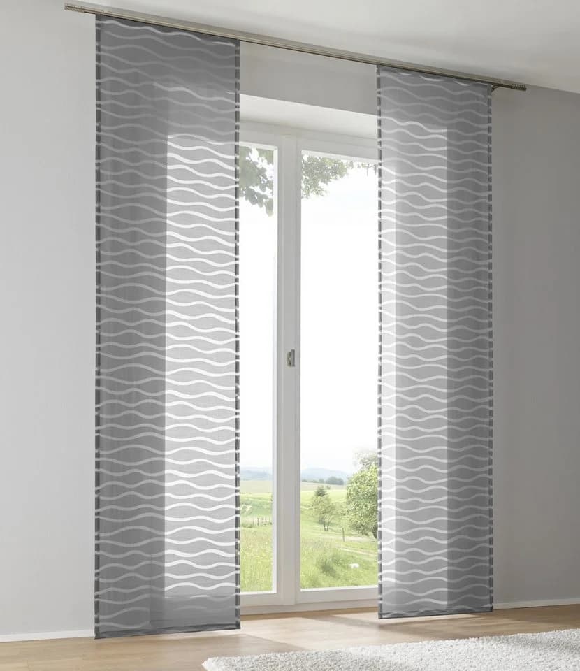 KUTTI Schiebegardine Enya Grau Wellen-Design - Bild 2