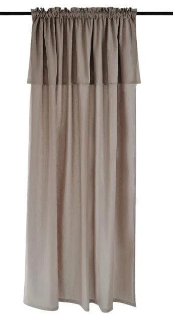 KUTTI Vorhang Lene Beige 100% Baumwolle mit Volant