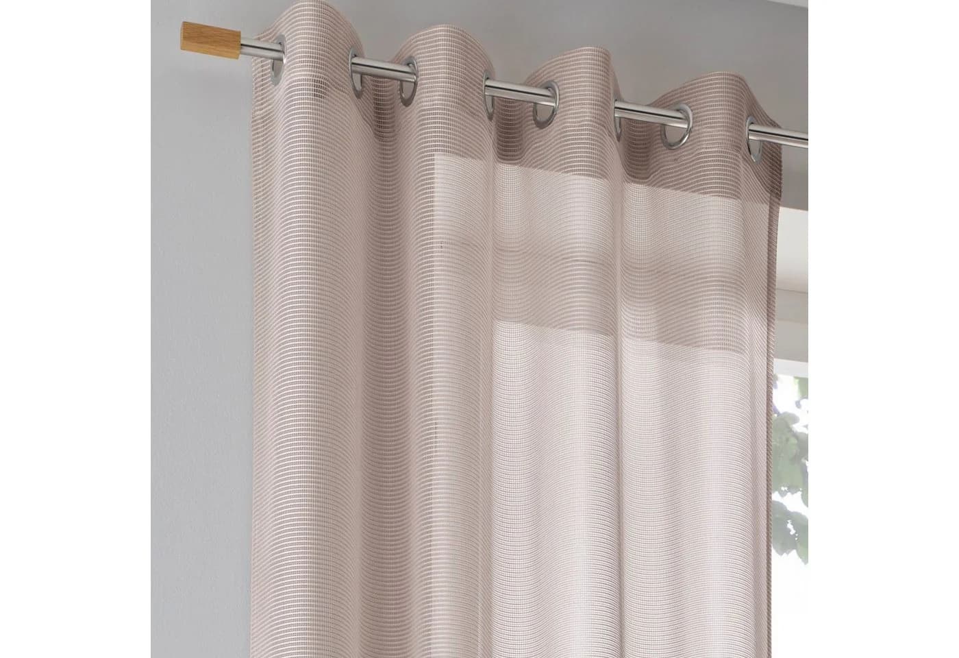 Kutti Ösengardine Vinola Beige Modern Netzstruktur