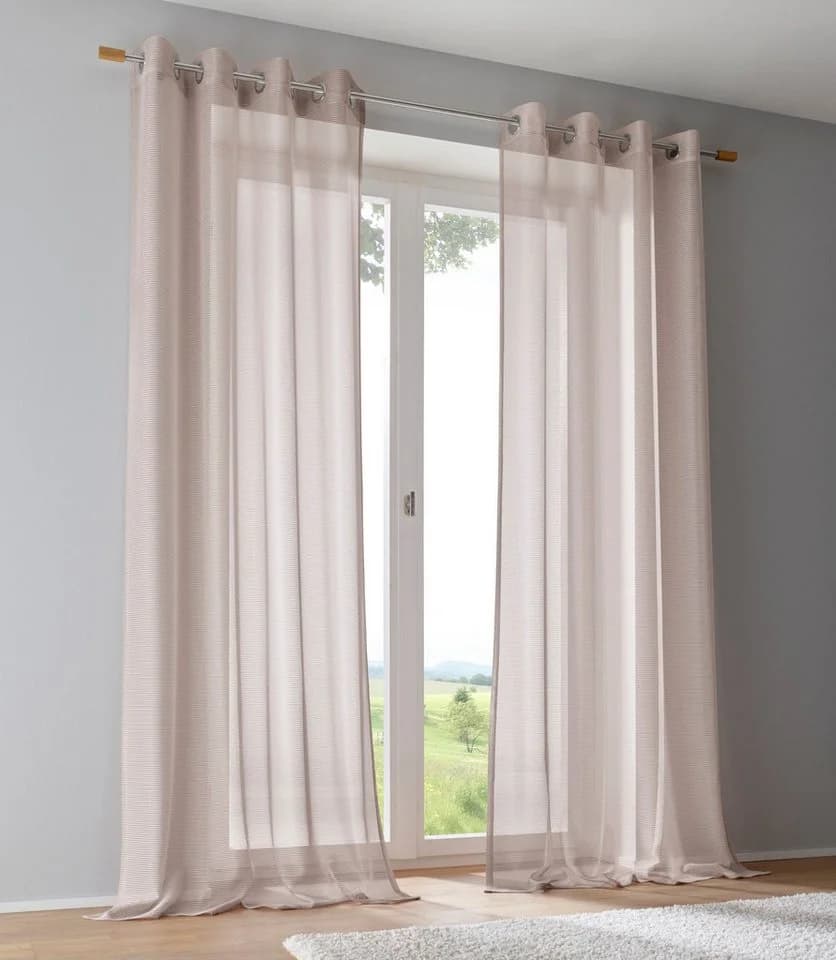 Kutti Ösengardine Vinola Beige Modern Netzstruktur - Bild 2