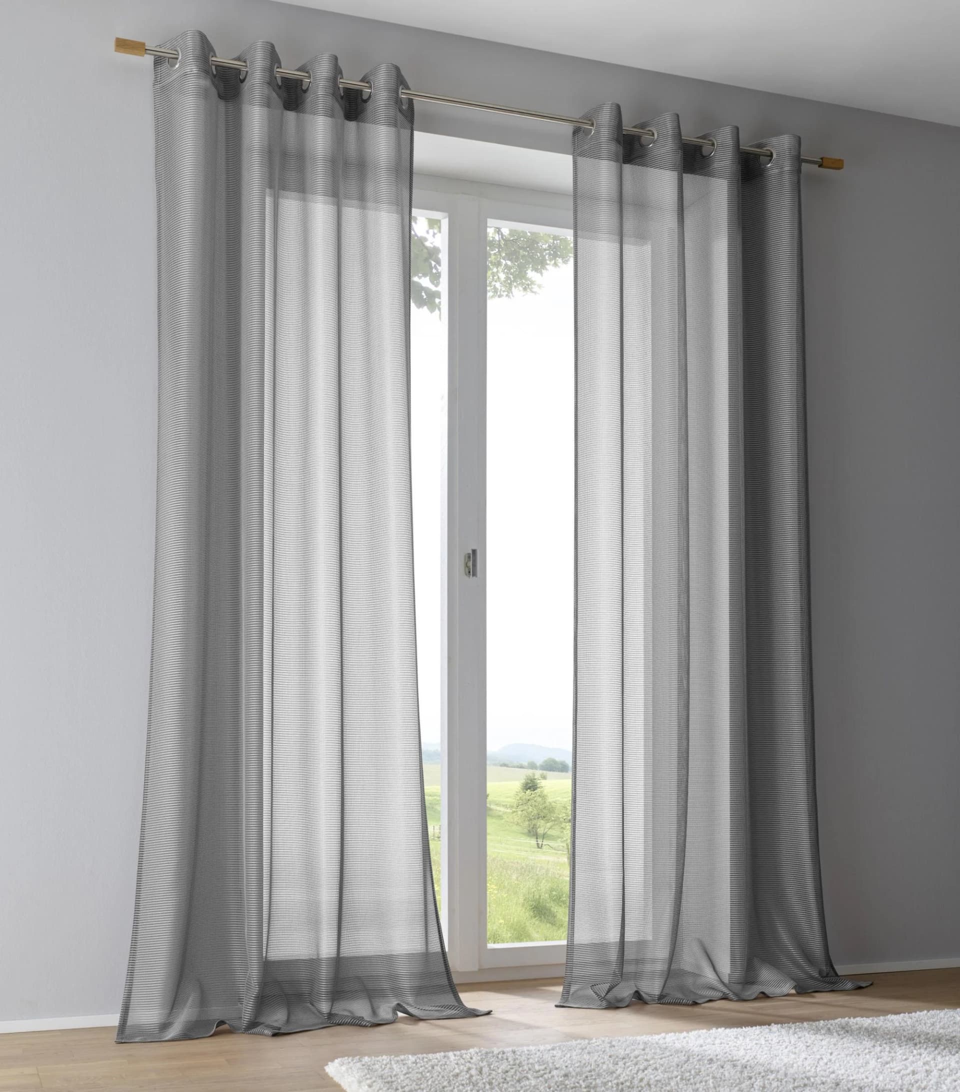 HEINE HOME Gardine Grau Polyester