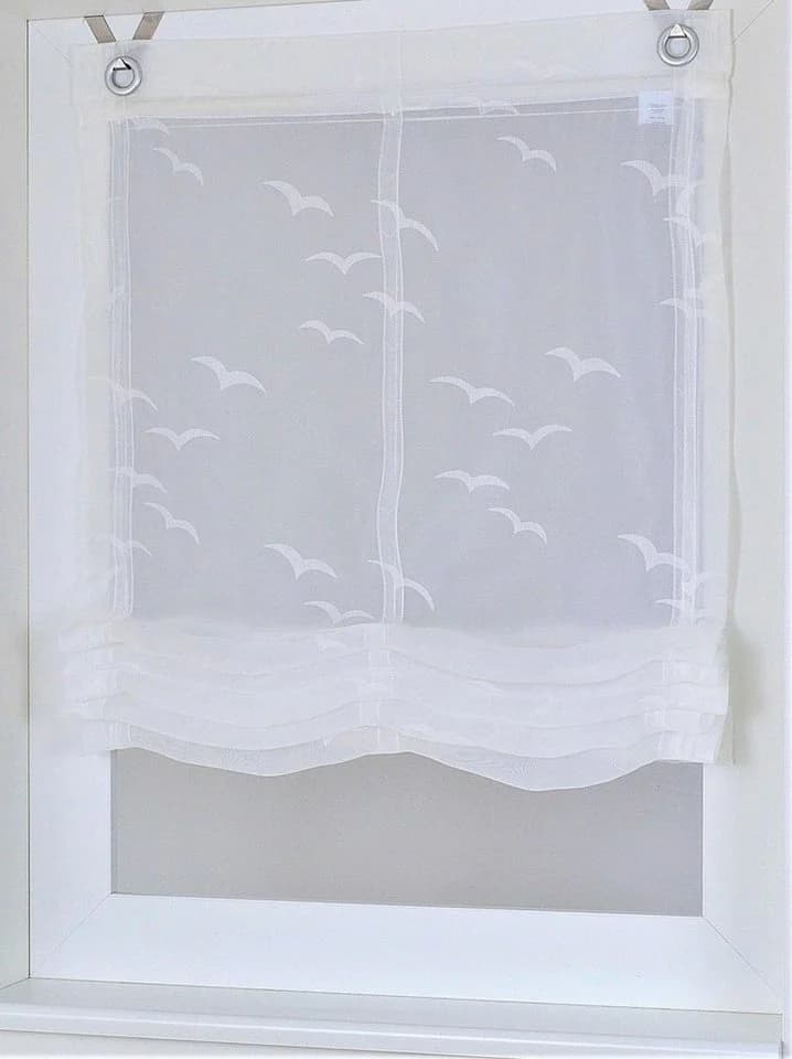 HEINE HOME Raffrollo Seabird Weiß Transparent Maritim Motiv - Bild 2