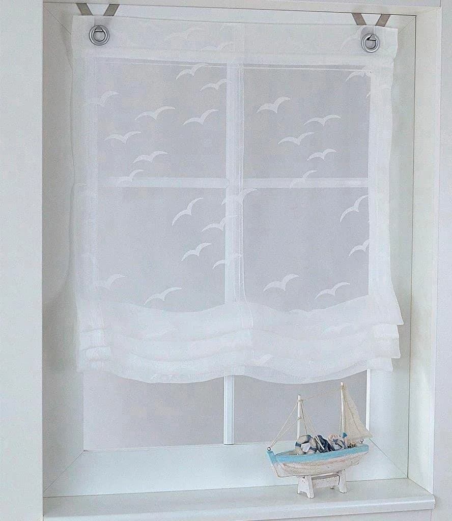 HEINE HOME Raffrollo Seabird Weiß Transparent Maritim Motiv - Bild 4