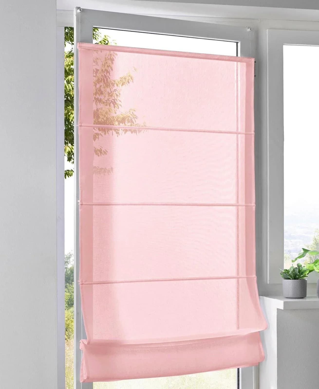 Raffrollo KUTTI Brondby Move Rosa Klemmfix 90x130cm