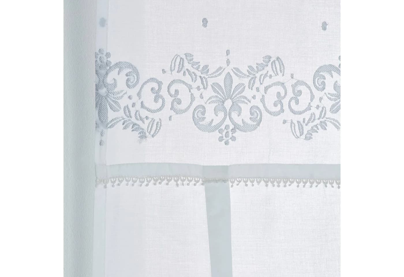 HEINE HOME Raffrollo KUTTI Jolie Grau/Weiß Bestickt Landhausstil - Bild 4