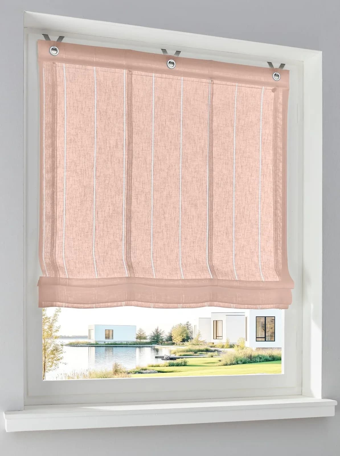 HEINE HOME Raffrollo Leinen-Optik Lachs 80x140 cm
