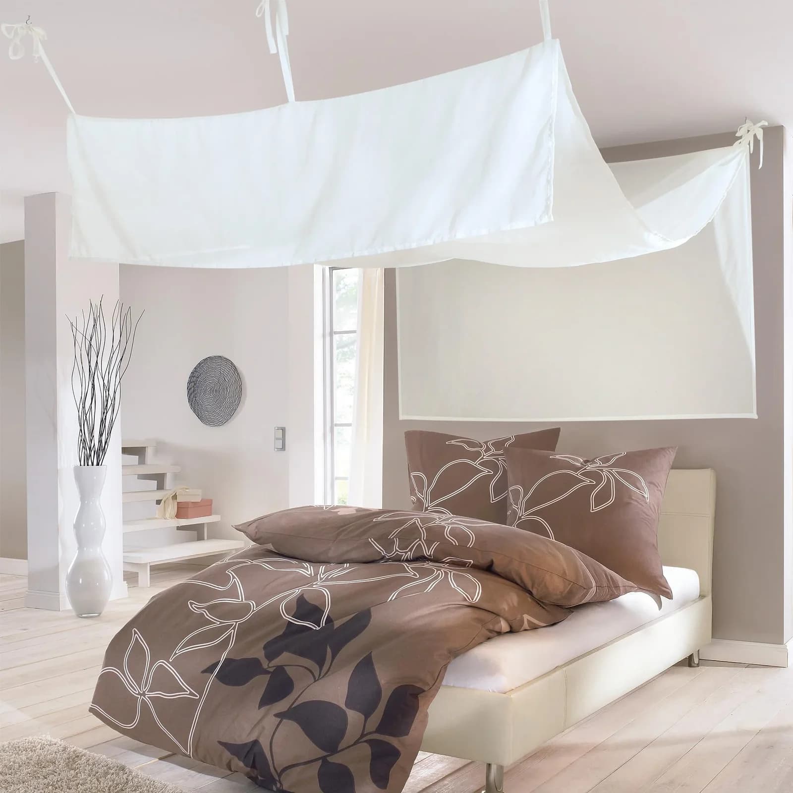 Bettvorhang KUTTI Roma Betthimmel Sanftes Weiß 140cm Baumwolle Polyester - Bild 5