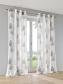 KUTTI Vorhang Belinda Anthrazit Halbtransparent mit Baummotiv Bild 1