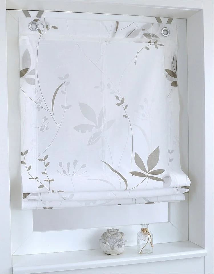 HEINE HOME Raffrollo Halbtransparent Grau/Weiß