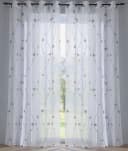 Vorhang KUTTI Nelly Grau Weiß Modern Bestickt Voile Bild 3