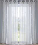 KUTTI Vorhang Nelly Weiß Grau Bestickt Voile Ösen Bild 1