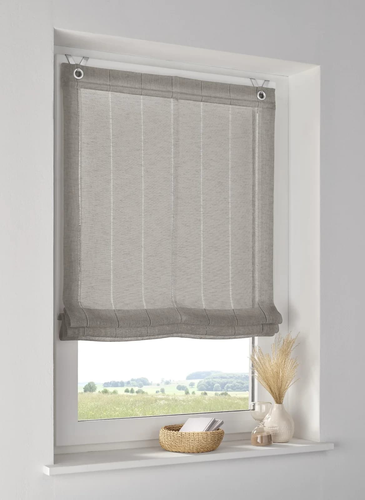 KUTTI Raffrollo Aya Leinenoptik Beige 80x140 cm