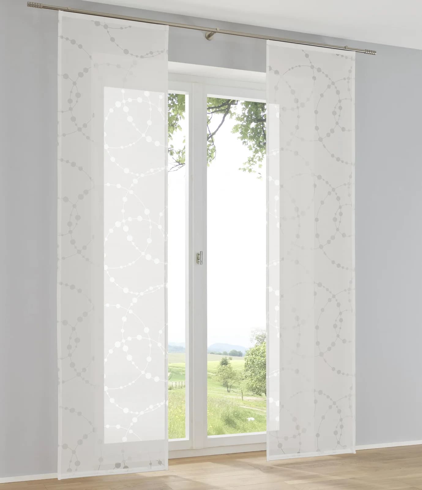 Schiebegardine KUTTI Cadena Weiß Ausbrenner Polyester Viskose - Bild 4