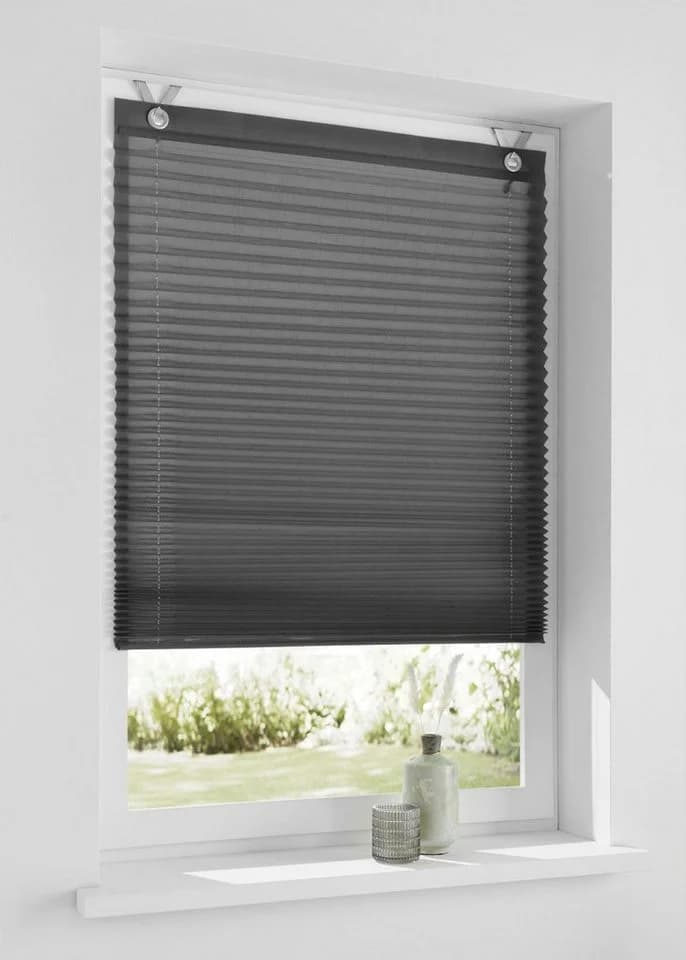 Raffrollo KUTTI "Olbia Plissee" Grau 40x125cm Polyester Sichtschutz