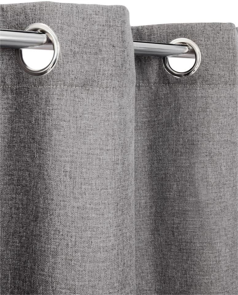 KUTTI Verdunkelungsvorhang Grau Uni 140x145cm Polyester