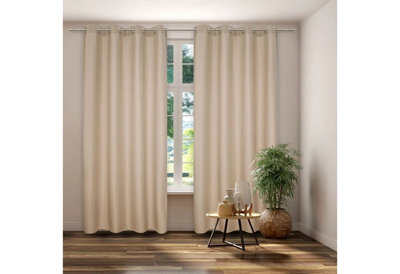 KUTTI Verdunkelungsvorhang Dimout Creme Polyester Ösenbefestigung - Bild 2