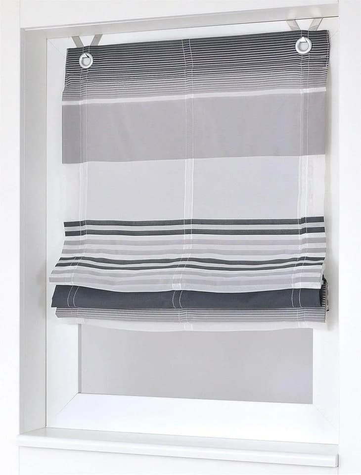 KUTTI Raffrollo Jamaica Grau Halbtransparent Polyester