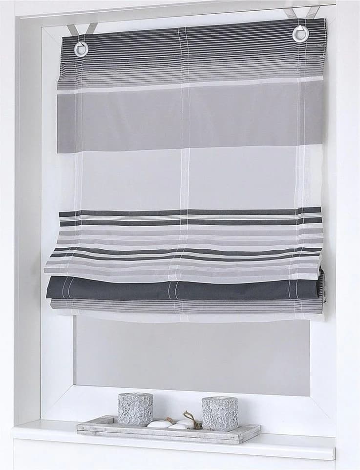 KUTTI Raffrollo Jamaica Grau Halbtransparent Polyester - Bild 3