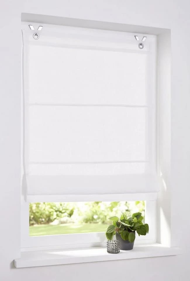 HEINE HOME Raffrollo KUTTI Metis Creme 100% Leinen Blickdicht
