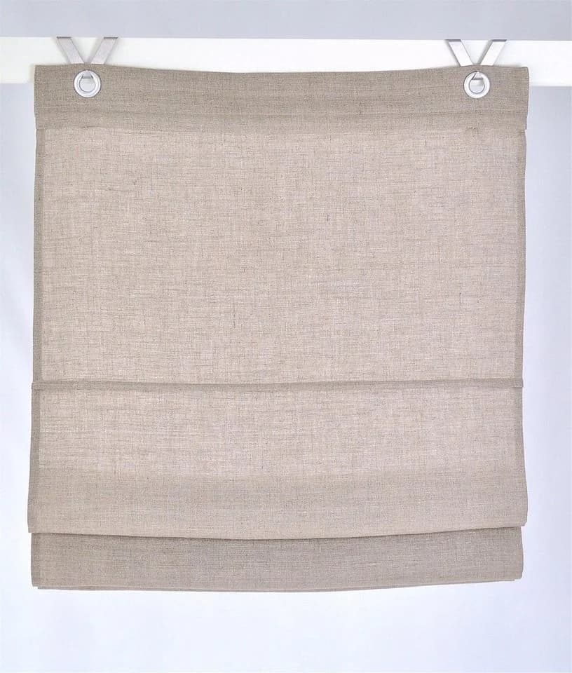 KUTTI Raffrollo Metis 100% Leinen Beige Blickdicht - Bild 3
