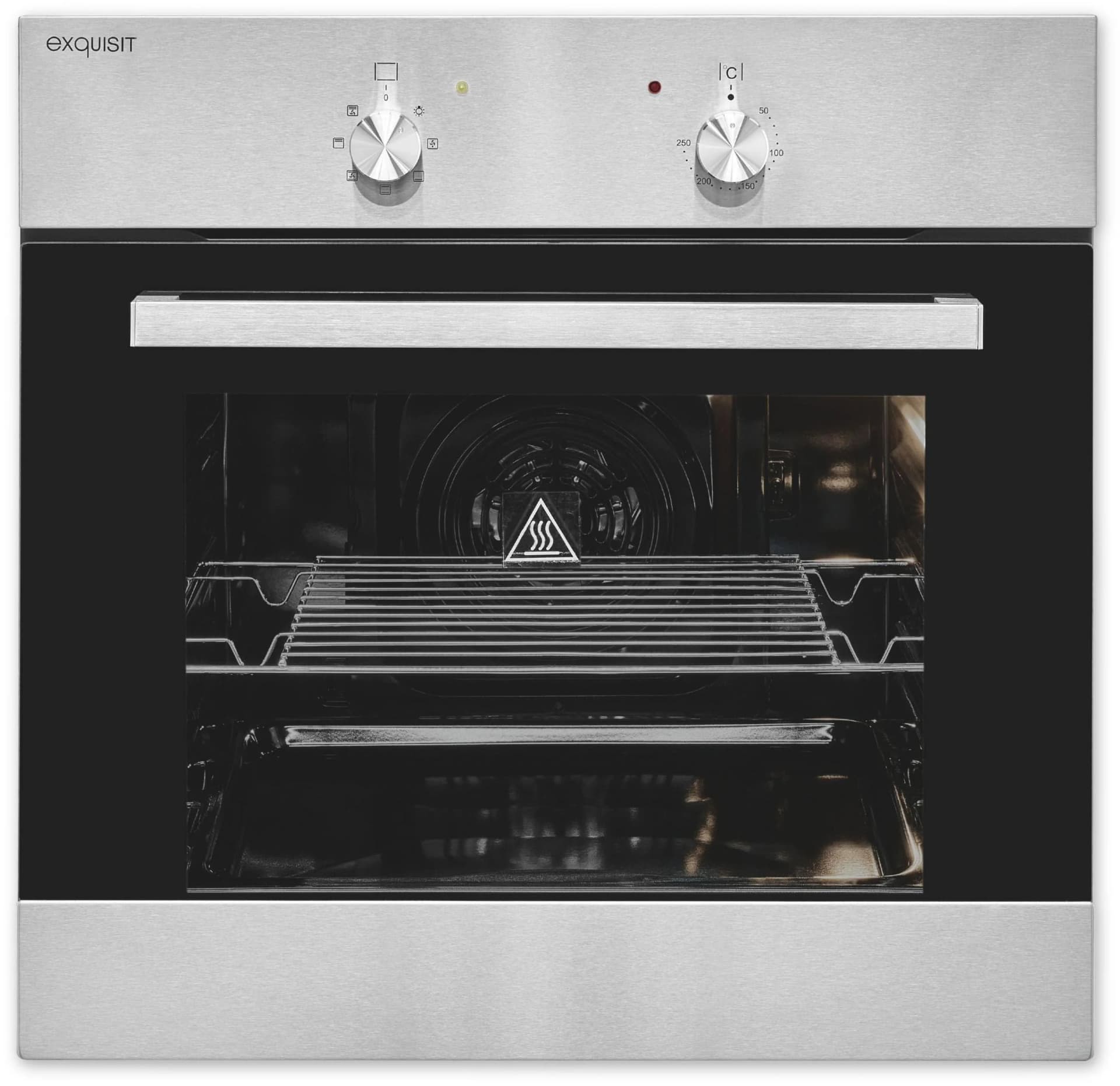 EXQUISIT Einbaubackofen "EBE 555-1.2 U" Silber Umluft