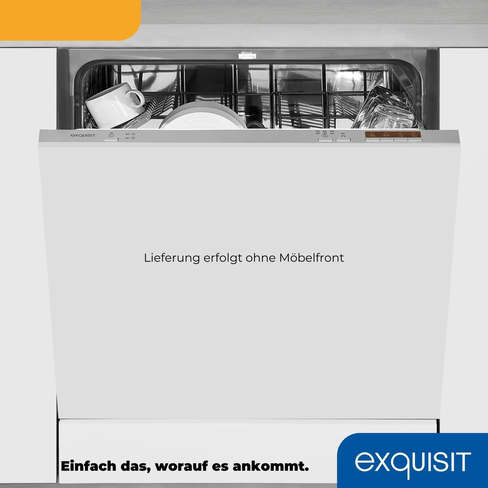 EXQUISIT Geschirrspüler EGSP6012-E-030E Silber Vollintegrierbar