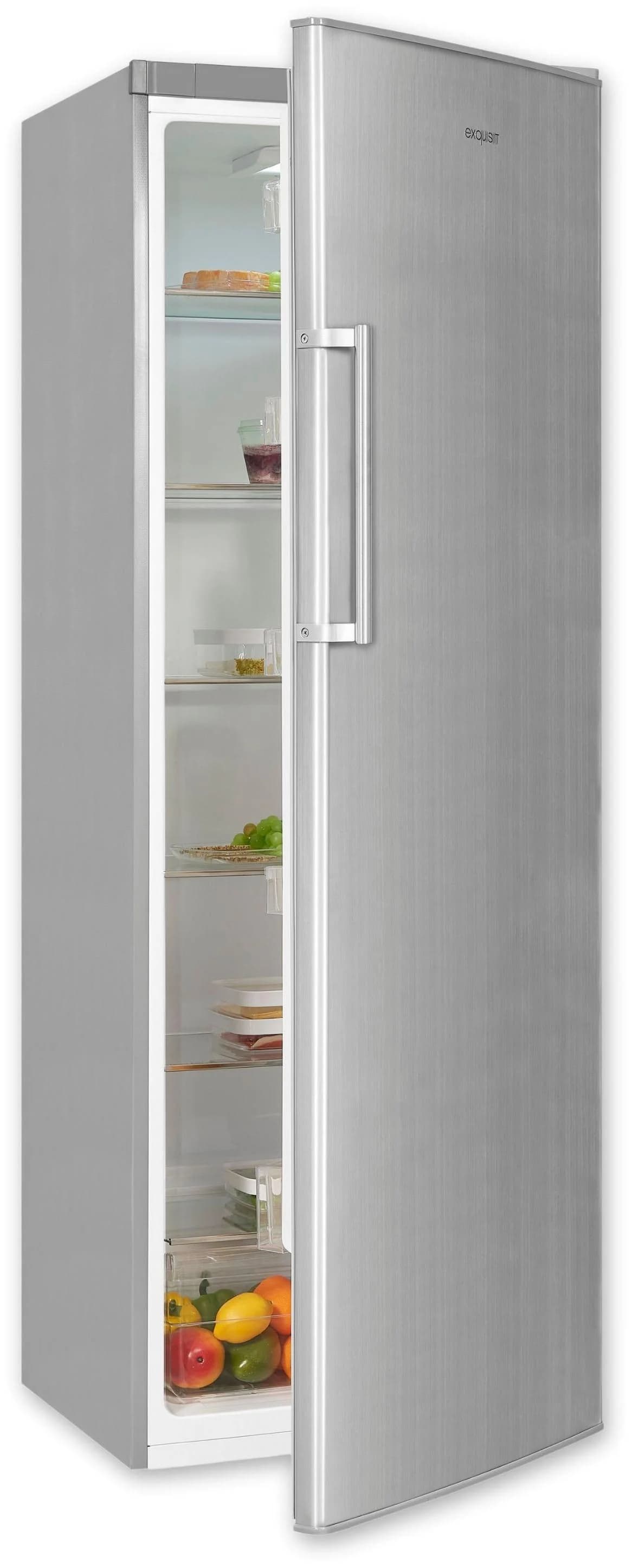 EXQUISIT Vollraumkühlschrank KS350-V-H-040D Silber Edelstahloptik 331 Liter