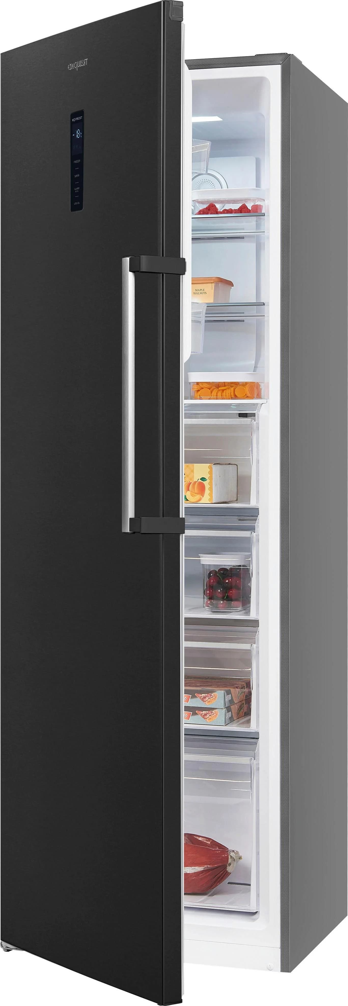 Moderner Gefrierschrank in Silber und Schwarz