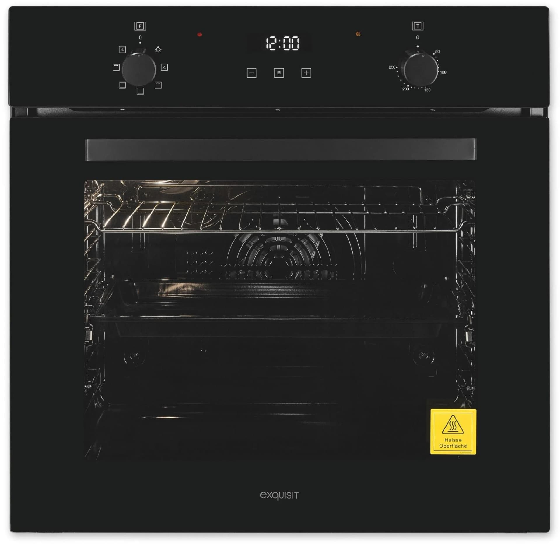 EXQUISIT Einbaubackofen EBE278-U-020 Schwarz 59,5x59,5x56,7 cm