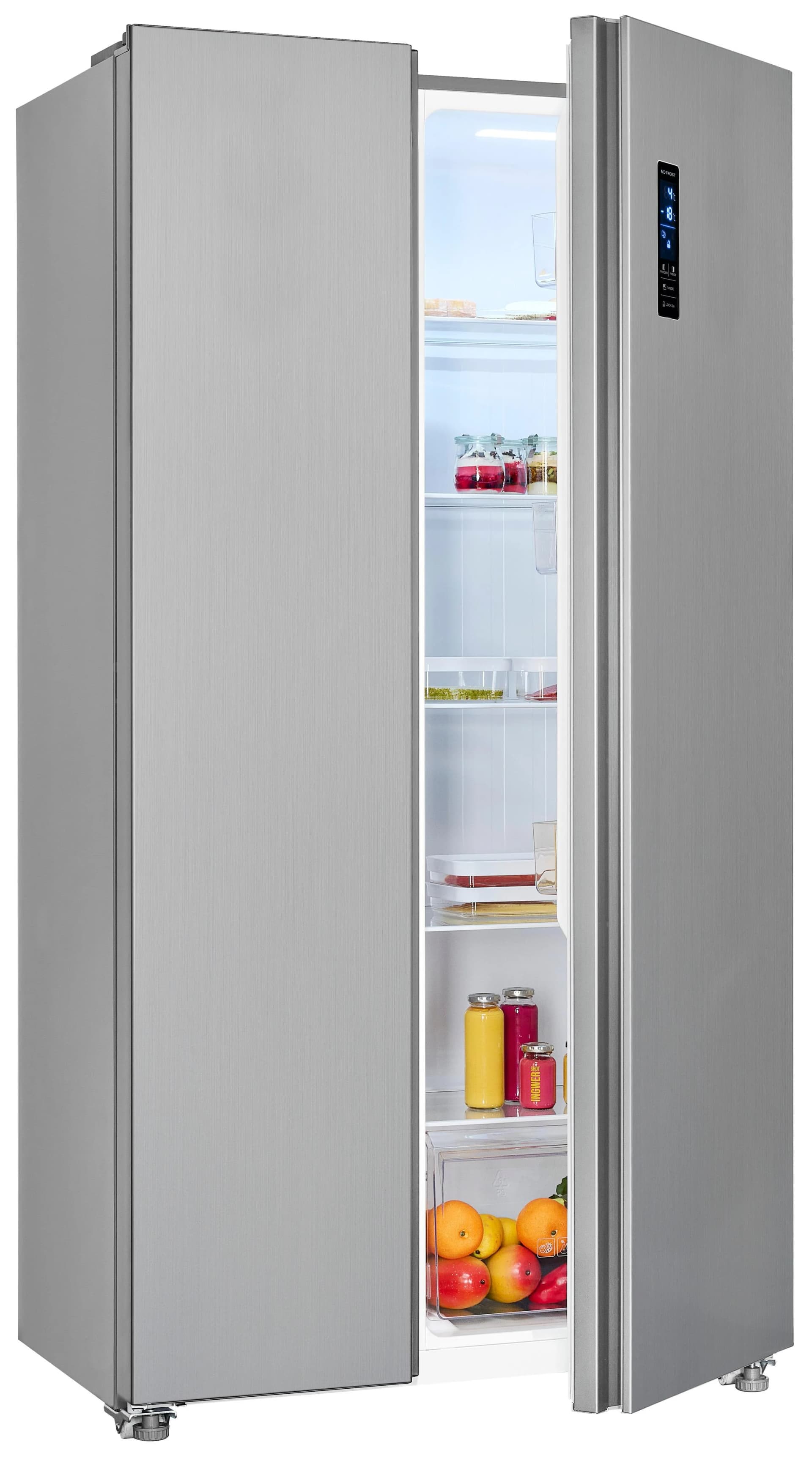 EXQUISIT Side-by-Side SBS46-040E Silber Edelstahloptik 439L Kühlschrank