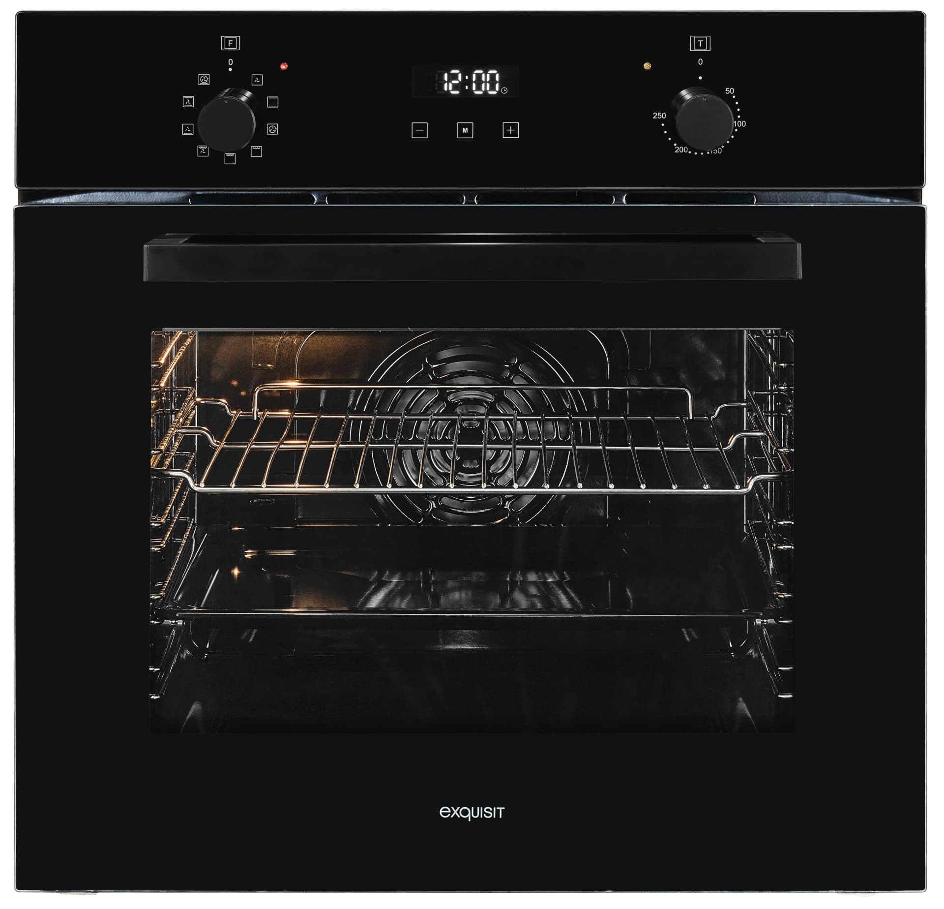 EXQUISIT Einbaubackofen EBE257-H-020 Schwarz Heißluft & Pizzastufe