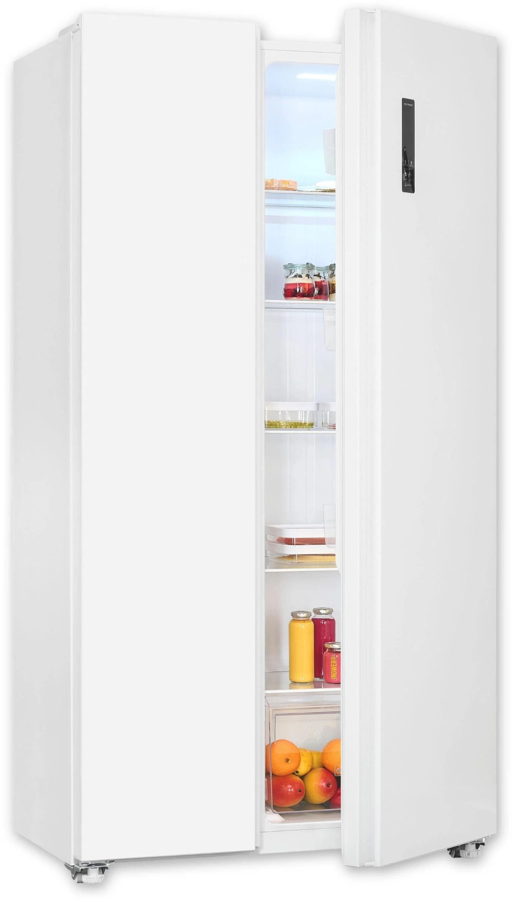 EXQUISIT Side-by-Side Kühlschrank weiß 442 L