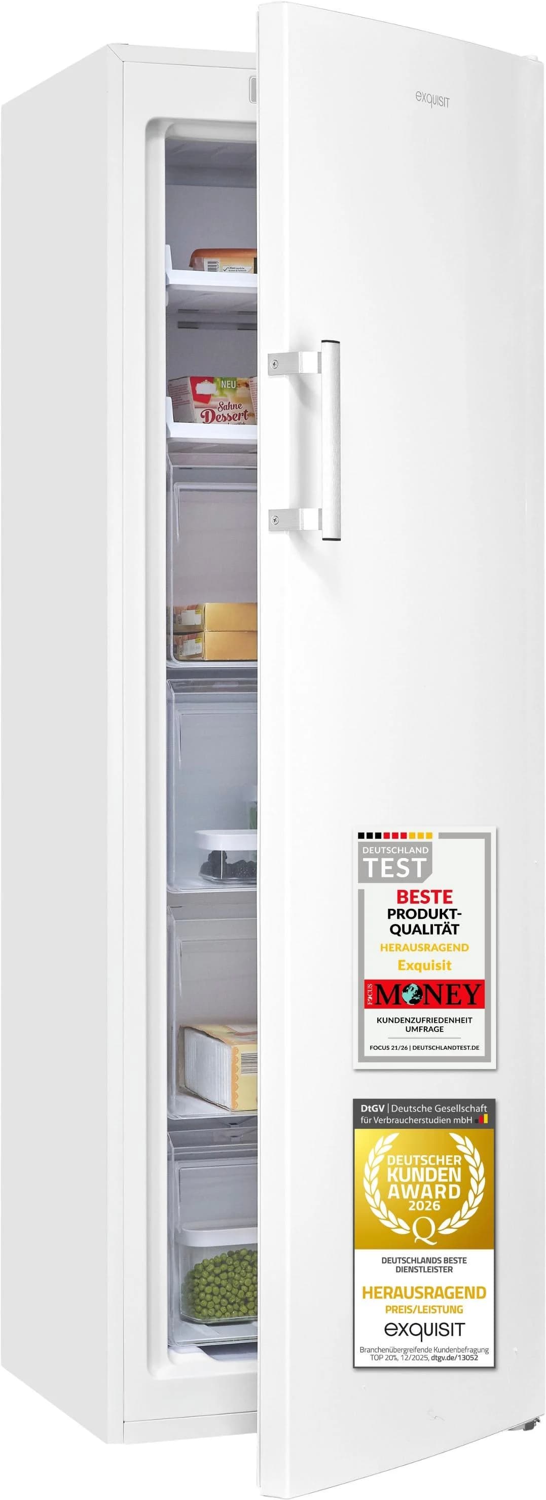 EXQUISIT Gefrierschrank GS271-NF-H-040C Weiß