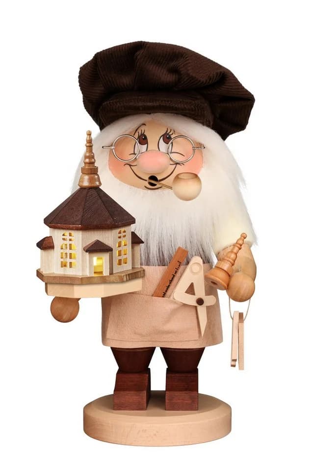 Christian Ulbricht Räuchermännchen Wichtel Seiffener Kirche Beige