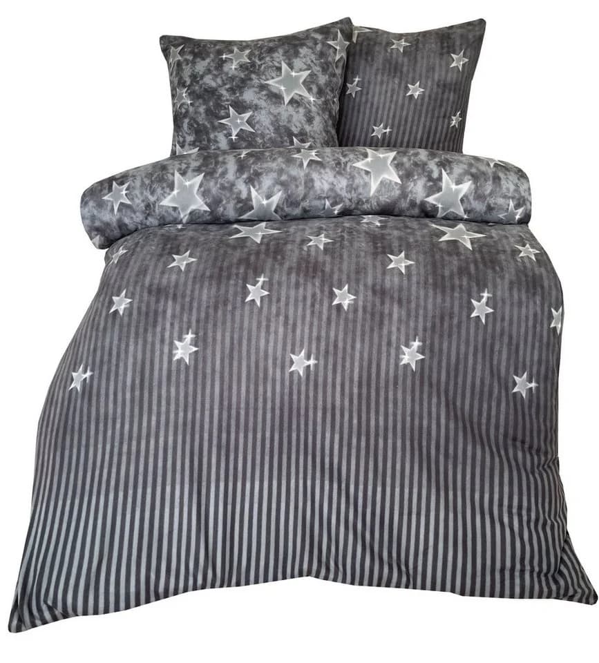 Leonado Vicenti Bettwäsche Winter Galaxy Grau Thermofleece 2-teilig - Bild 2