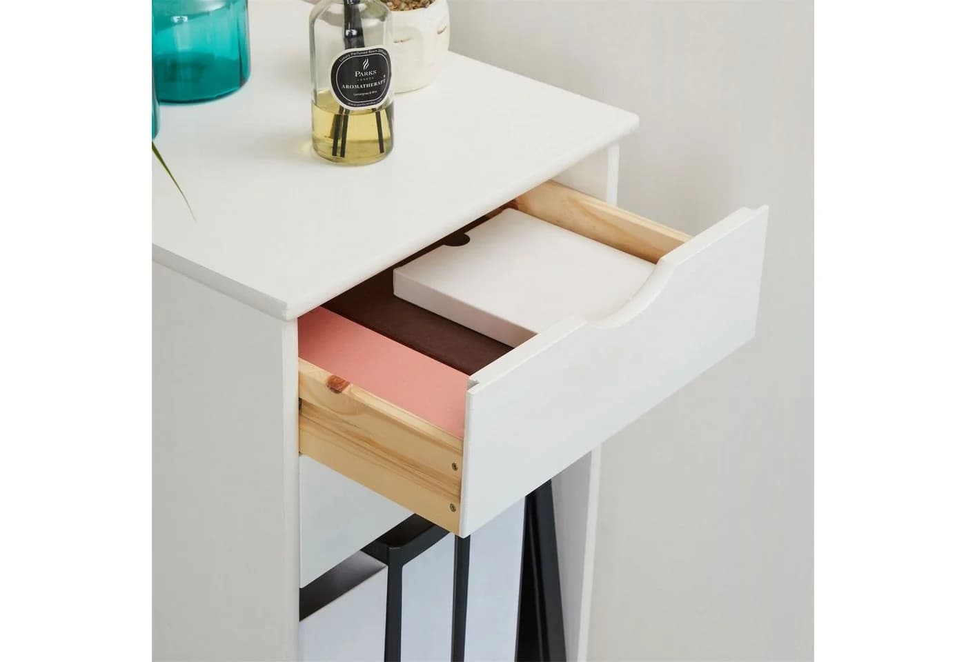 IDIMEX Rollcontainer KANO Weiß 2 Schubladen Kiefer Massivholz - Bild 5