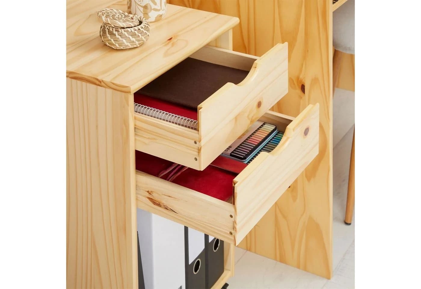 IDIMEX Rollcontainer KANO Kiefer massiv natur 2 Schubladen - Bild 4