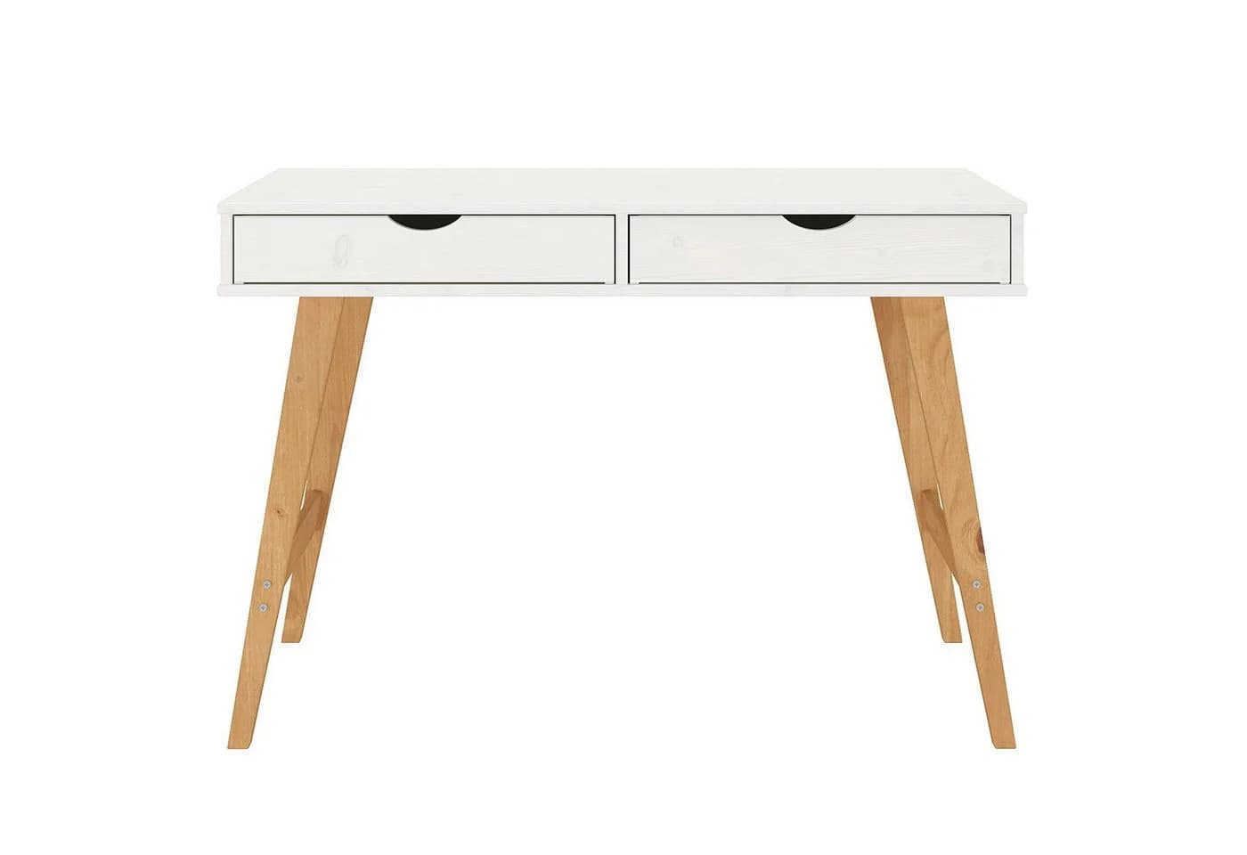 IDIMEX MILO Bürotisch Massivholz Kiefer Weiß mit 2 Schubladen - Bild 4