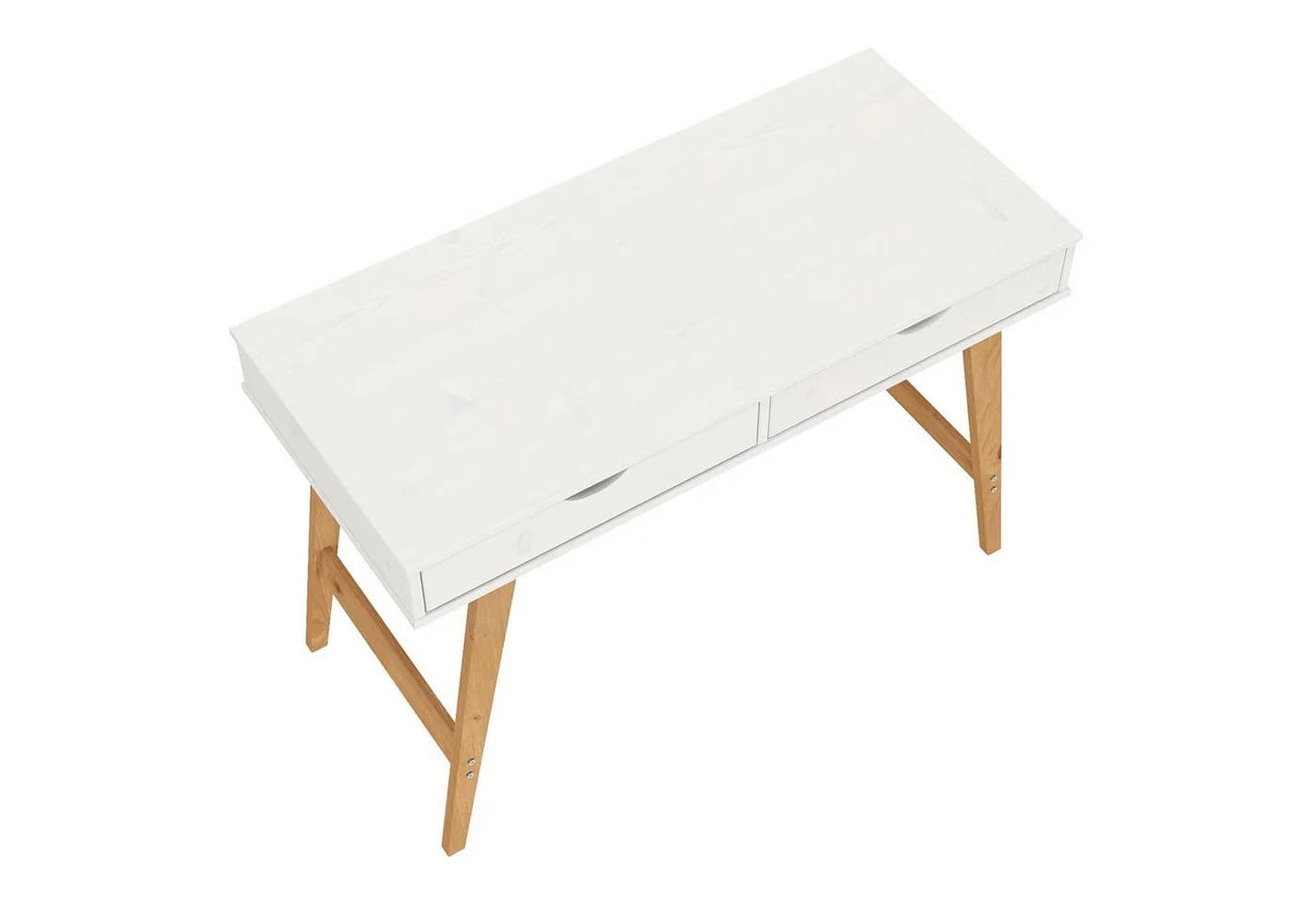 IDIMEX MILO Bürotisch Massivholz Kiefer Weiß mit 2 Schubladen - Bild 5