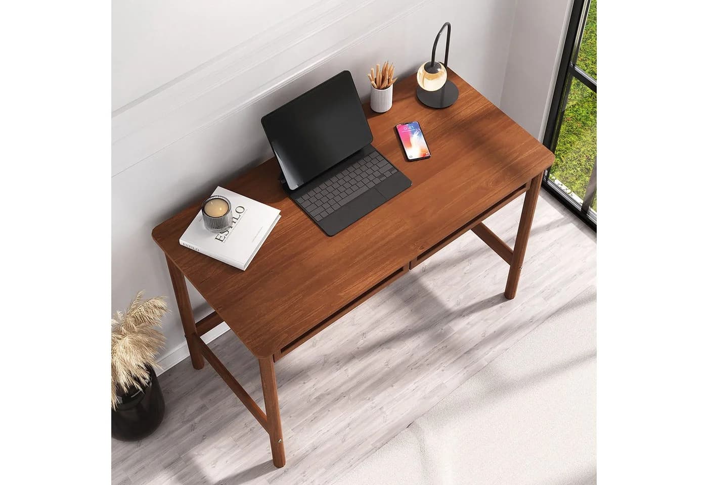IDIMEX Schreibtisch RODRIGO 110 cm Massivholz Kastanie - Bild 3