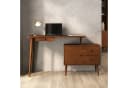 IDIMEX Schreibtisch ANGOLO Massivholz mit Stauraum Kastanie Finish Bild 2