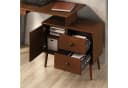 IDIMEX Schreibtisch ANGOLO Massivholz mit Stauraum Kastanie Finish Bild 4