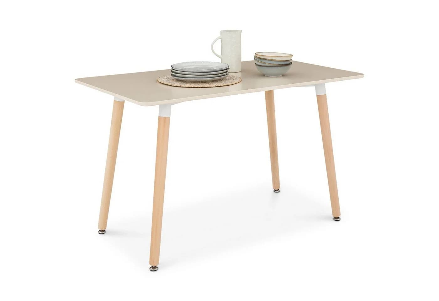 IDIMEX Esstisch SHANNON 120x70 cm Cremeweiß Buchenholzbeine - Bild 3
