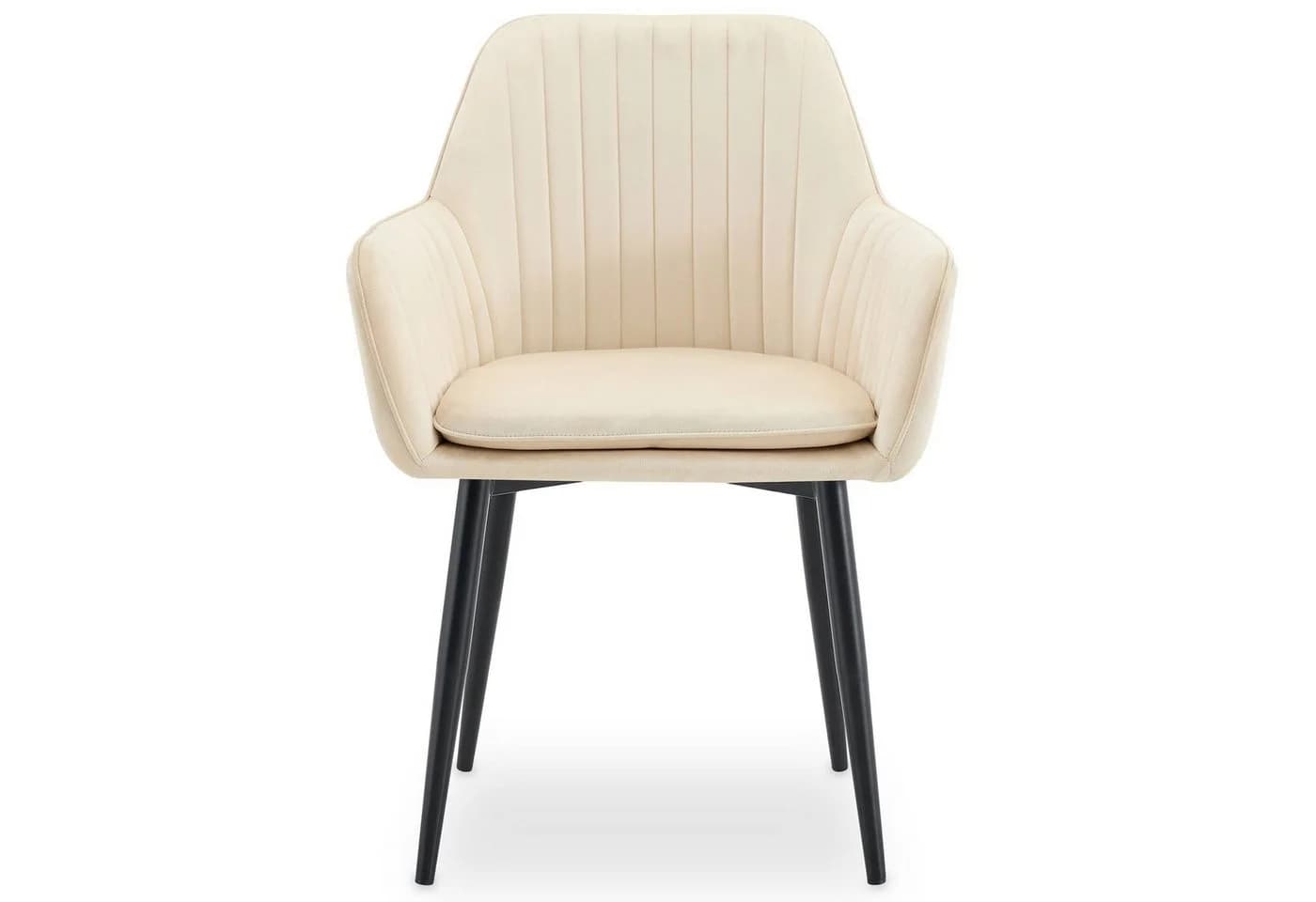 IDIMEX Esszimmerstuhl SIENNA 2er Set Beige Samt mit Armlehnen - Bild 4